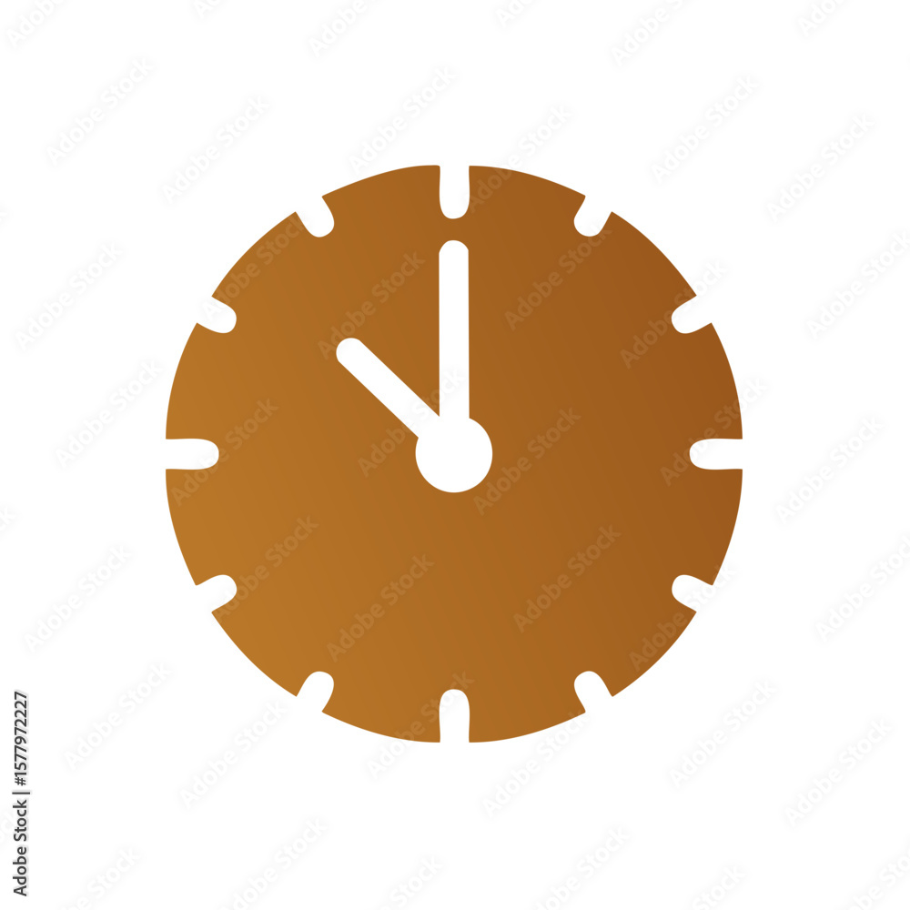 Poster clock face showing time round brown clock face with hands measuring time keeping