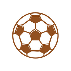 Fototapeta premium Simple isolated soccer ball illustration, sports, soccer, games, playing outdoors, brown colors