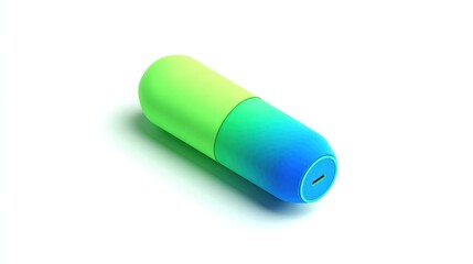Colorful pill-shaped object