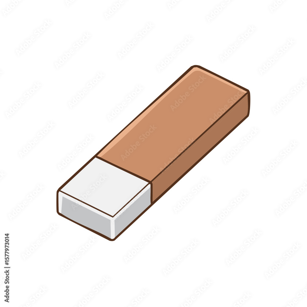 Poster rectangular rubber eraser tool for correcting mistakes in writing and art projects
