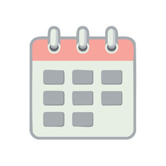 Calendar Illustration with Gray Days and Light Pink Header Organizer Reminder Appointment Event Schedule