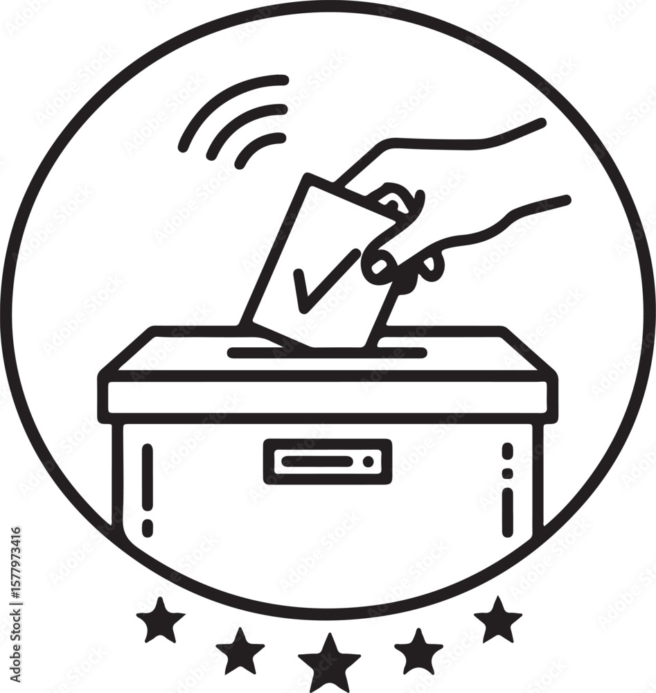 Poster secure and verified online voting illustration emphasizing trust and technological advancement with 