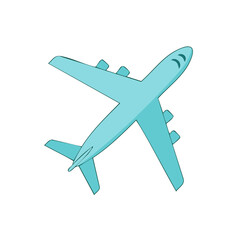 Obraz premium Airplane Top View Flying Transportation Travel Flight Cartoon Vector Plane Aeroplane
