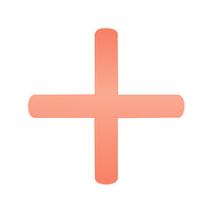 Obraz premium Salmon Pink Plus Sign Illustration Isolated on White Background for Addition Concepts