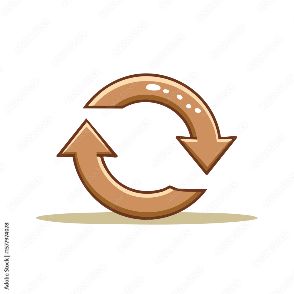 Poster circular arrows indicating a process, flow, refresh, or cycle of actions in simple style