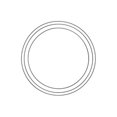Outlined Circle with Parallel Rings Design Element for Decoration or Logo