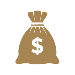 Simple gold bag of money illustration vector finance currency wealth profit
