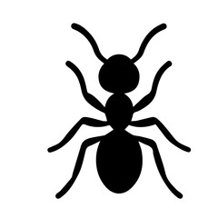 Black Ant Vector Illustration on White Background