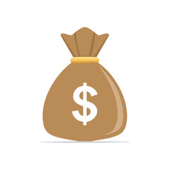 A Bag of Money: Financial Success and Wealth Concepts with Dollar Sign Illustration
