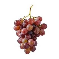 Fototapeta premium fresh red grape cluster isolated on white, ripe grapes bunch, juicy fruit photography for food design 