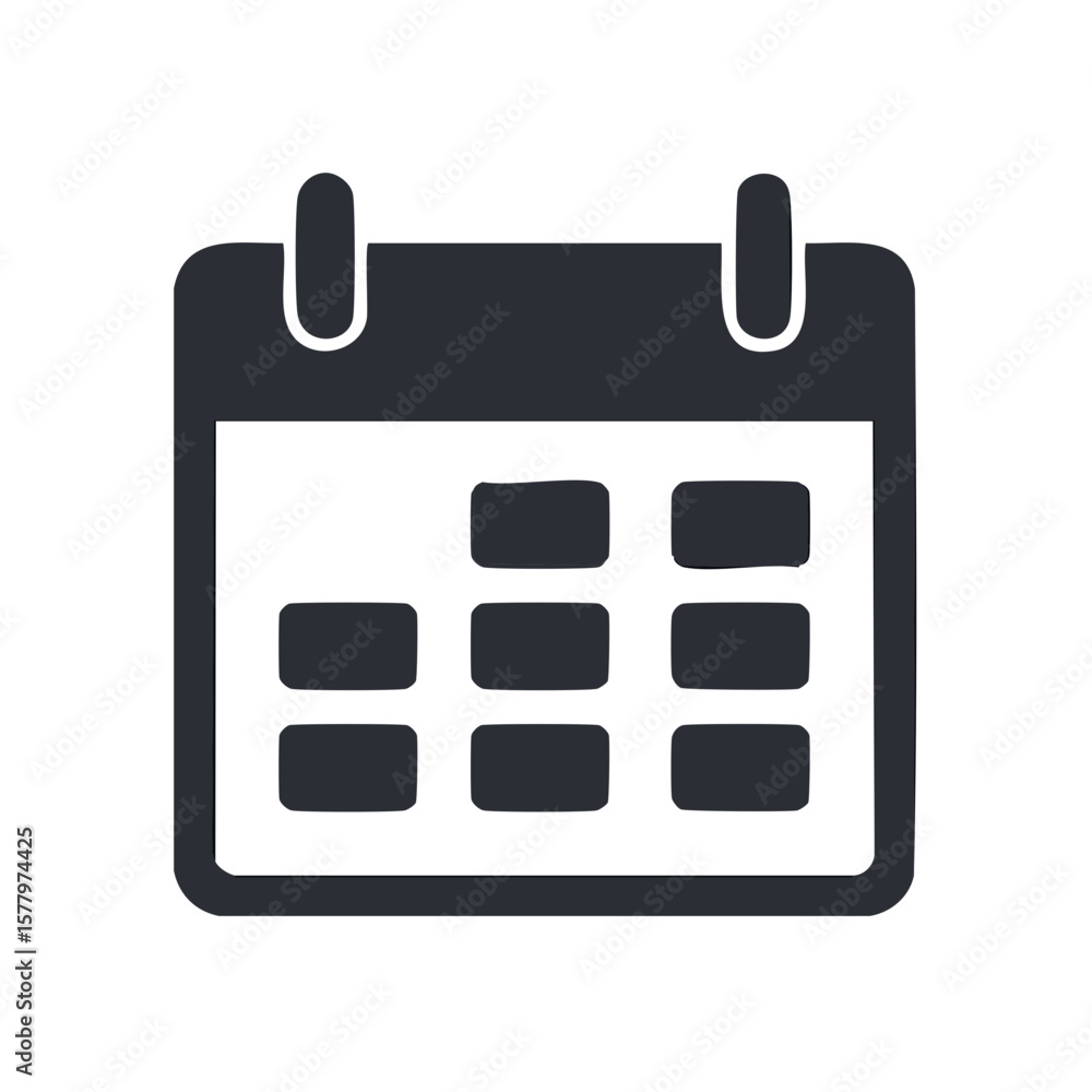 Poster simple calendar icon for scheduling and planning tasks events reminder