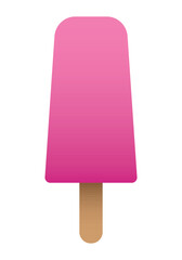 Pink ice cream bar icon isolated on white background. Ice cream on a wooden stick, a delicious pink ice treat with strawberry or raspberry flavor. Summer and holiday symbol, Vector illustration EPS 10