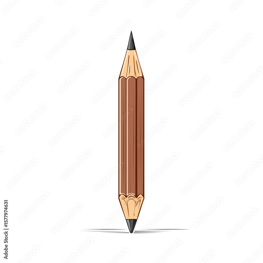 Poster double-ended graphite pencil with two sharpened tips for drawing and sketching