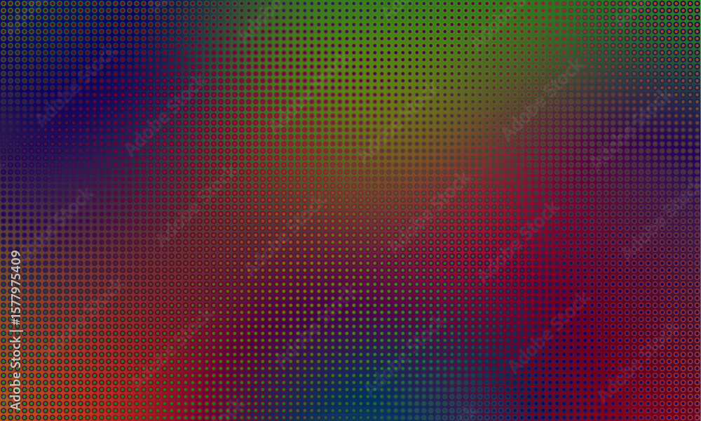 Poster gradient with dark colors background with geometric halftone pattern.