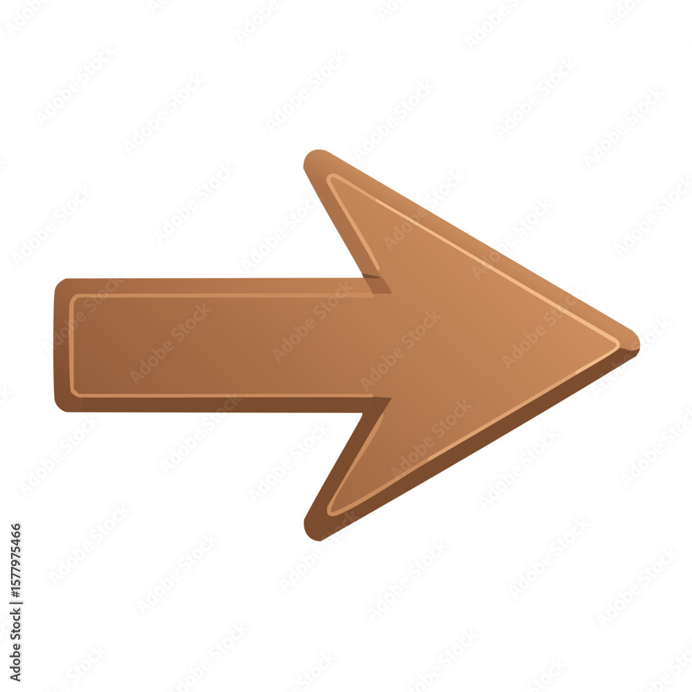 Poster right pointing arrow with 3d effect for directions or navigational guidance