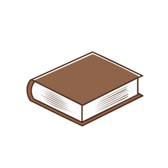 Closed Book Illustration with Brown Cover and White Pages, Ideal for Reading and Education Related Design Elements