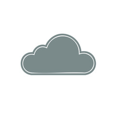 Fototapeta premium Grey cloud with a double white border on a simple white background illustration