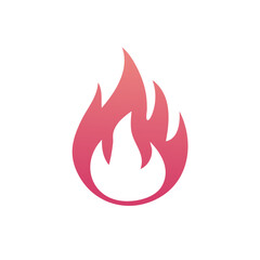 Flame Icon Illustration Showing Burning Fire Shape with Gradient