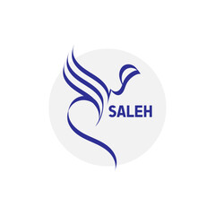 saleh name arabic calligraphy islamic art logo design arabian boys name