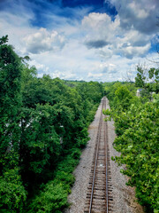 Looking Down on Railway Tracks, Branson, Missouri