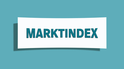 Marktindex (Market index) - A card isolated on light green background.