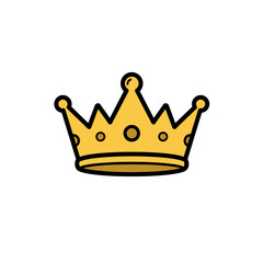 Golden Wedding Crown Icon Bold Black Outline Simple Design