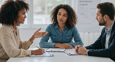 Diverse Group of People Engaged in Business Meeting in Modern Office