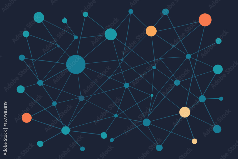Leinwandbilder abstract network connection vector background. technology concept. digital data structure. global we