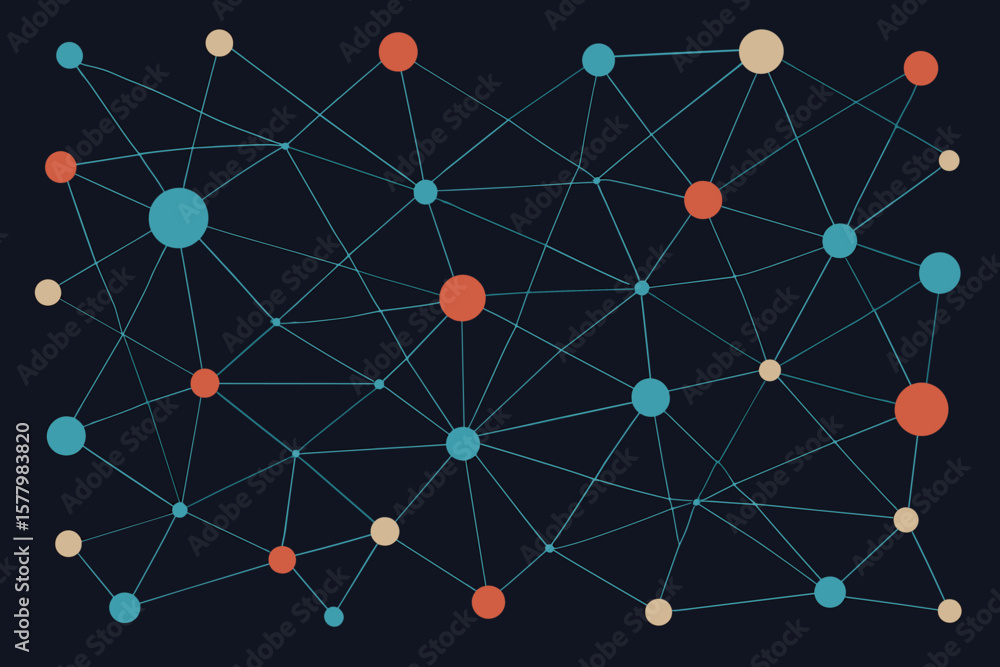 Poster abstract network background concept. vector illustration of connections and communication. technolog