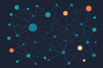 Abstract network connection vector background. Technology concept. Digital data structure. Global web communication. Internet of things. Science, neural, plexus graphic design.