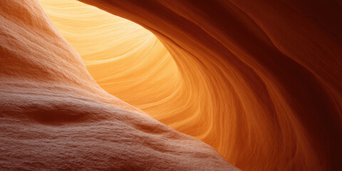 Obraz premium Curved sandstone formations create a narrow passage illuminated by natural light. Abstract, nature, sandstone, curves, light, texture