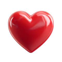 Fototapeta premium Isolated glossy red heart against a solid black background