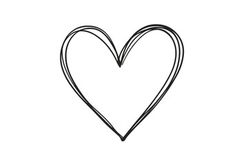 Hand drawn heart icon. Scribble doodle sketch love symbol. Isolated design element for valentine's day, wedding invitation, greeting card, mother's day, or birthday.