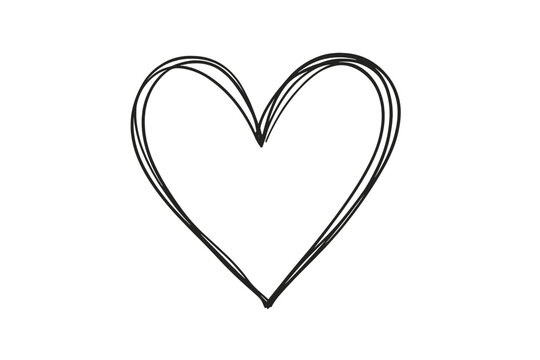Hand drawn heart icon. Scribble doodle sketch love symbol. Isolated design element for valentine's day, wedding invitation, greeting card, mother's day, or birthday. - Powered by Adobe