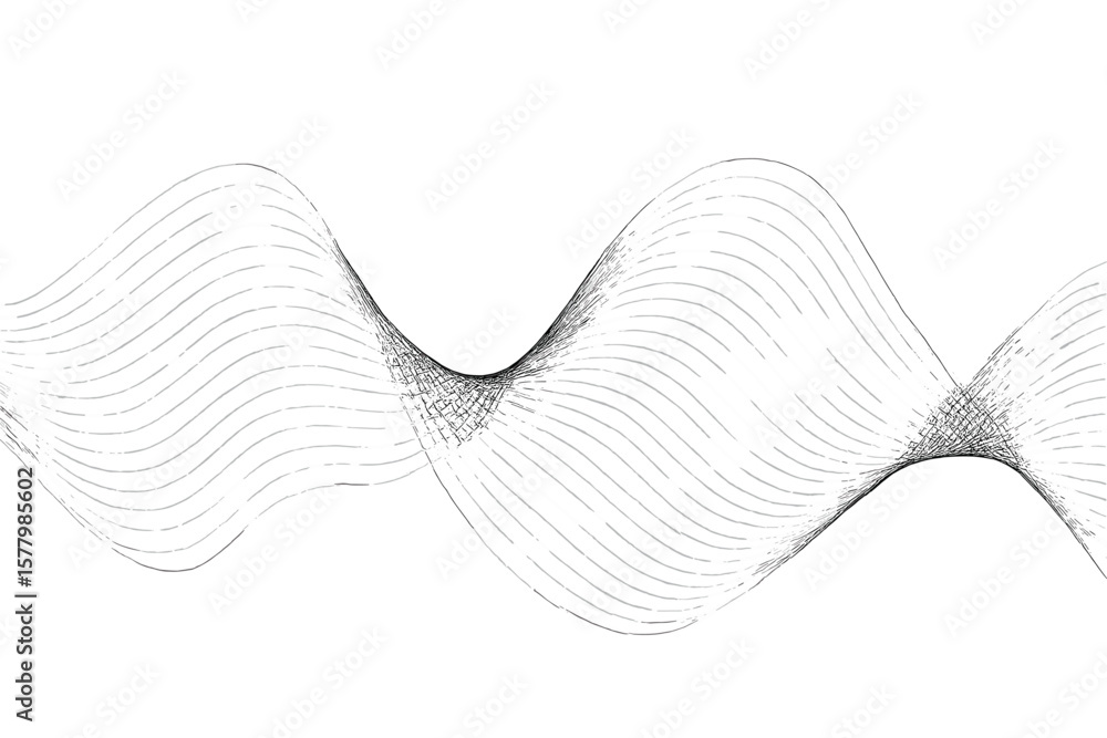 Poster abstract wave lines background. dynamic flowing curve technology. soundwave frequency spectrum. mode