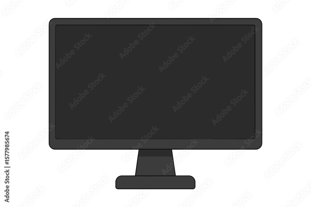 Fototapete modern computer monitor mockup with empty black screen. isolated vector illustration for web and gra