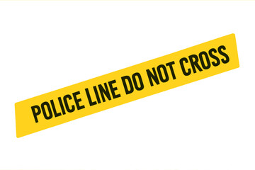 Police line do not cross tape, yellow caution barrier, crime scene warning, law enforcement safety tape, police caution strip, crime prevention, security barrier, vector