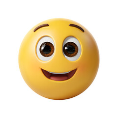 Fototapeta premium Happy yellow emoticon with a broad smile expresses joy