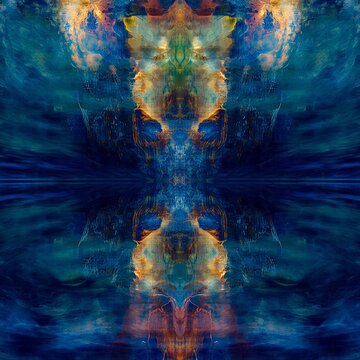 Abstract & Symbolic Echoed Reflections Repeated abstract motifs reflecting layered emotions deep and evocative