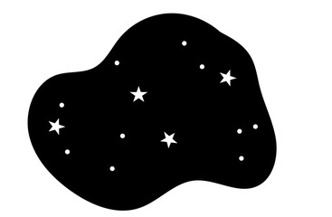 Starry night sky background &ndash; black and white simple design
