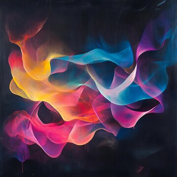 Fluid Aurora A dynamic display of fluid auroralike ribbons dancing across a dark canvas mesmerizing and colorful