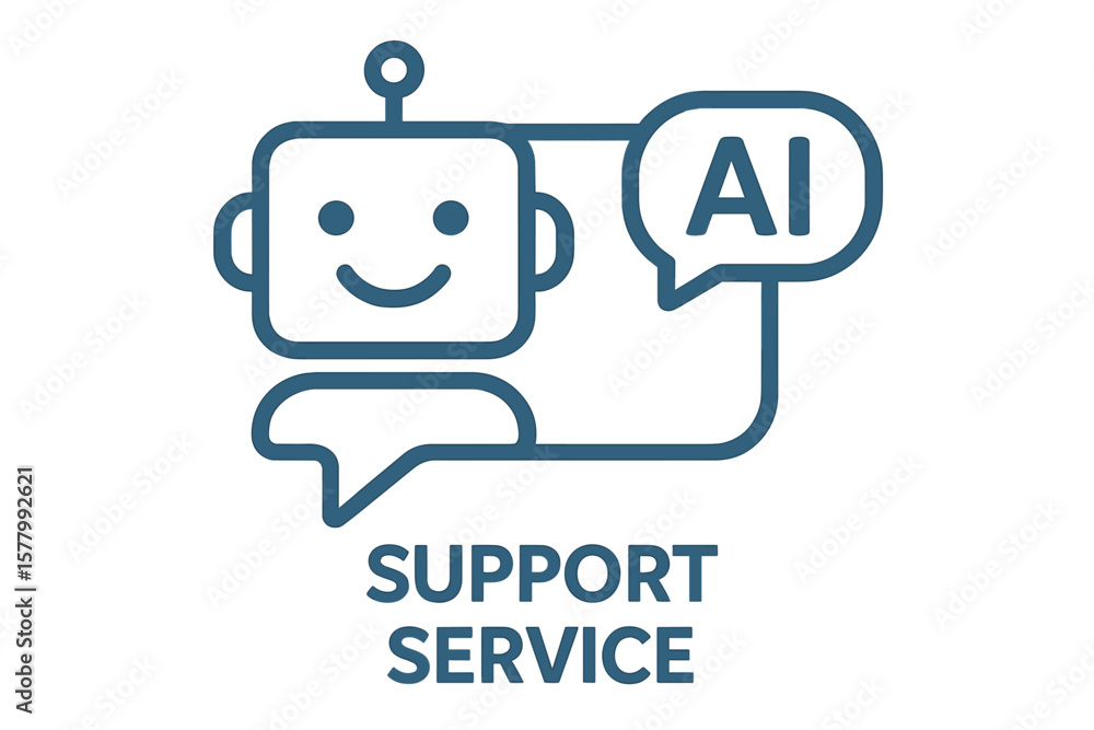 Fototapete chatbot icon for support service concept. chatting with an intelligent artificial intelligence. smar