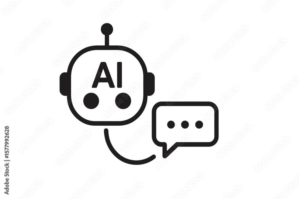 Fototapete chatbot icon for support service concept. chatting with an intelligent artificial intelligence, smar