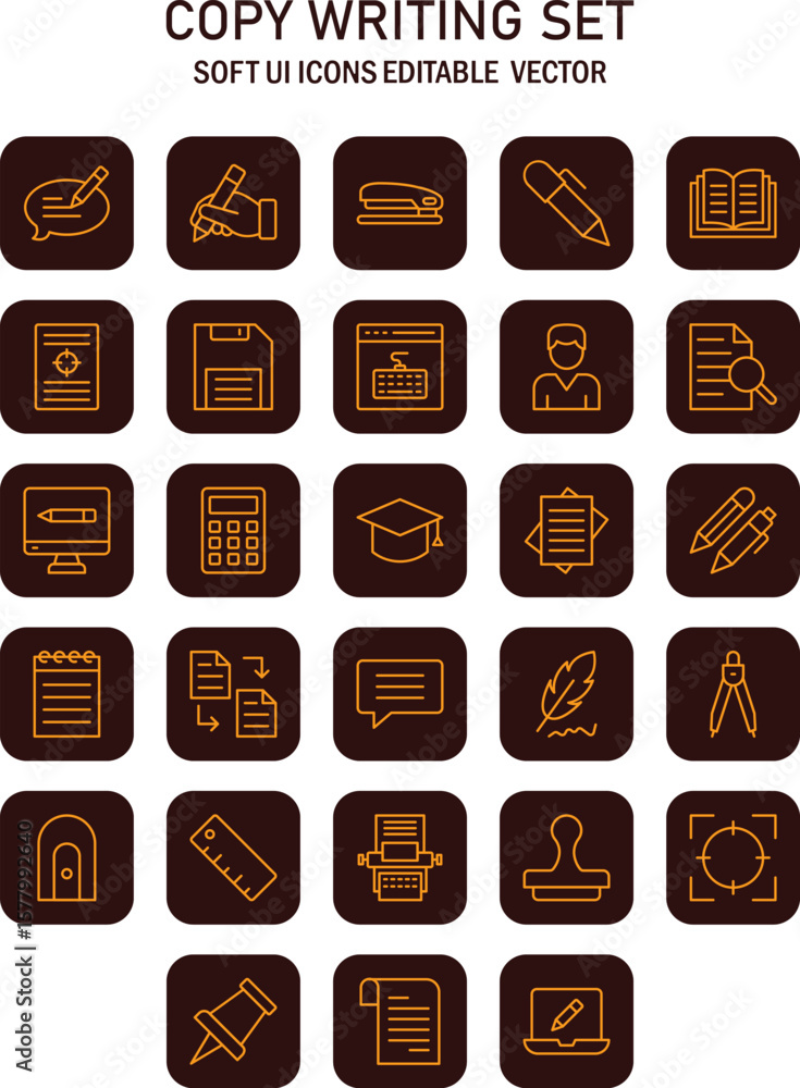 Aufkleber comprehensive collection of soft user interface icons, editable vectors for diverse copywriting and 
