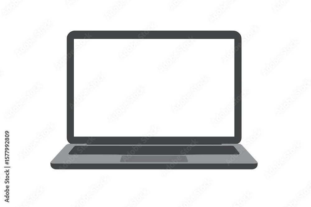 Fototapete laptop computer mockup with blank white screen for web design presentation. modern notebook device i