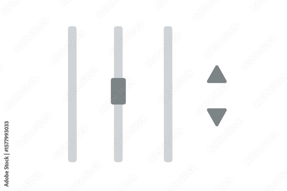 Fototapete Scroll bar set vector. UI UX design element. Scrollbar slider with up and down arrow buttons. Website or app interface navigation widget. Progress indicator collection.