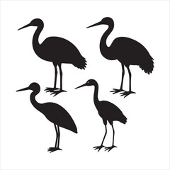 little egret icon silhouette vector