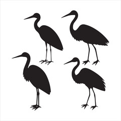 little egret icon silhouette vector