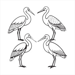 Obraz premium little egret icon silhouette vector