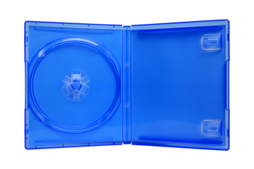 Open Blue Blu-ray Case on transparent background png